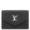 ルイヴィトン LOUIS VUITTON ポルトフォイユ ロックミニ M63921 ブラック カーフ 三つ折り財布 シルバー金具 黒 コンパクトウォレット