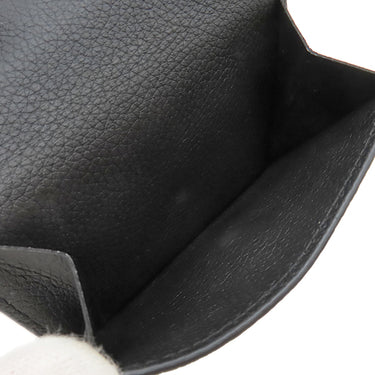 ルイヴィトン LOUIS VUITTON ポルトフォイユ ロックミニ M63921 ブラック カーフ 三つ折り財布 シルバー金具 黒 コンパクトウォレット