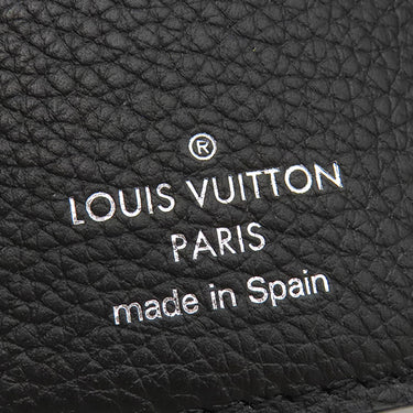 ルイヴィトン LOUIS VUITTON ポルトフォイユ ロックミニ M63921 ブラック カーフ 三つ折り財布 シルバー金具 黒 コンパクトウォレット