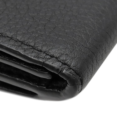 ルイヴィトン LOUIS VUITTON ポルトフォイユ ロックミニ M63921 ブラック カーフ 三つ折り財布 シルバー金具 黒 コンパクトウォレット
