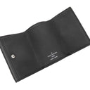 ルイヴィトン LOUIS VUITTON ポルトフォイユ ロックミニ M63921 ブラック カーフ 三つ折り財布 シルバー金具 黒 コンパクトウォレット