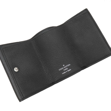 ルイヴィトン LOUIS VUITTON ポルトフォイユ ロックミニ M63921 ブラック カーフ 三つ折り財布 シルバー金具 黒 コンパクトウォレット
