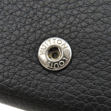 ルイヴィトン LOUIS VUITTON ポルトフォイユ ロックミニ M63921 ブラック カーフ 三つ折り財布 シルバー金具 黒 コンパクトウォレット