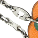 エルメス HERMES プルーン フルーツポルトクレ オレンジ レザー キーホルダー シルバー金具 アプリコット フルーツモチーフ チャーム