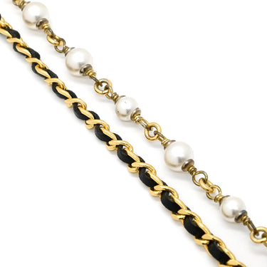 シャネル CHANEL ココマーク ロング ABE732-B18632-NAAOL ゴールド GP ラインストーン フェイクパール ネックレス CCマーク ラインストーン フェイクパール Y字型