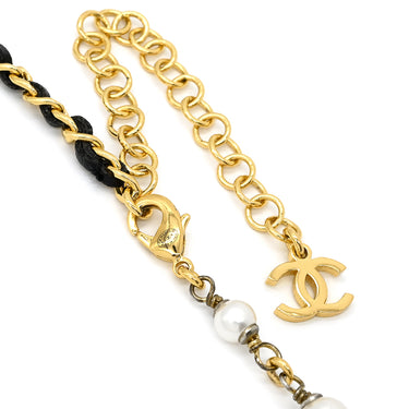 シャネル CHANEL ココマーク ロング ABE732-B18632-NAAOL ゴールド GP ラインストーン フェイクパール ネックレス CCマーク ラインストーン フェイクパール Y字型