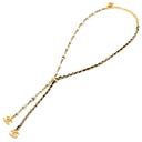 シャネル CHANEL ココマーク ロング ABE732-B18632-NAAOL ゴールド GP ラインストーン フェイクパール ネックレス CCマーク ラインストーン フェイクパール Y字型