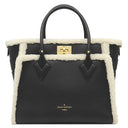 ルイヴィトン LOUIS VUITTON オンマイサイド MM M58908 ブラック×ホワイト レザー シアリング 2WAYバッグ ゴールド金具 黒 白 ファー ベルベット