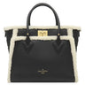 ルイヴィトン LOUIS VUITTON オンマイサイド MM M58908 ブラック×ホワイト レザー シアリング 2WAYバッグ ゴールド金具 黒 白 ファー ベルベット