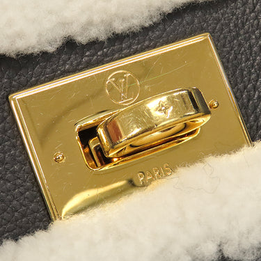 ルイヴィトン LOUIS VUITTON オンマイサイド MM M58908 ブラック×ホワイト レザー シアリング 2WAYバッグ ゴールド金具 黒 白 ファー ベルベット