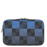 ルイヴィトン LOUIS VUITTON アルファ ウェアラブル ウォレット N60414 ブルー レザー ダミエグラフィットジャイアントキャンバス ショルダーバッグ シルバー金具 カード入れ