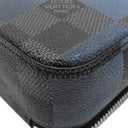 ルイヴィトン LOUIS VUITTON アルファ ウェアラブル ウォレット N60414 ブルー レザー ダミエグラフィットジャイアントキャンバス ショルダーバッグ シルバー金具 カード入れ