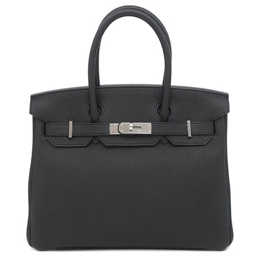 エルメス HERMES バーキン30 ブラック トゴ ハンドバッグ シルバー金具 黒