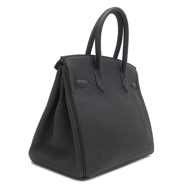 エルメス HERMES バーキン30 ブラック トゴ ハンドバッグ シルバー金具 黒