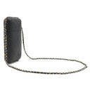 シャネル CHANEL マトラッセ チェーン フォン ホルダー A94471 ブラック カーフ ポーチ シルバー金具 ゴールド金具×シルバー金具