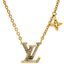 ルイヴィトン LOUIS VUITTON LV アイコニック M00596 ゴールド GP ストラス ネックレス ロゴ モノグラムフラワー LVイニシャル LVサークル