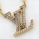 ルイヴィトン LOUIS VUITTON LV アイコニック M00596 ゴールド GP ストラス ネックレス ロゴ モノグラムフラワー LVイニシャル LVサークル