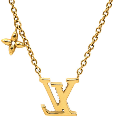ルイヴィトン LOUIS VUITTON LV アイコニック M00596 ゴールド GP ストラス ネックレス ロゴ モノグラムフラワー LVイニシャル LVサークル
