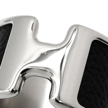 エルメス HERMES オランプ リング GM ブラック×シルバー メタル ヴォーマダム 14037 リング 指輪 シルバー金具 新品 未使用 黒 13号