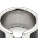 エルメス HERMES オランプ リング GM ブラック×シルバー メタル ヴォーマダム 14037 リング 指輪 シルバー金具 新品 未使用 黒 13号