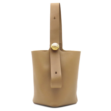 ロエベ LOEWE ぺプル バケットバッグ ミディアム AANBBBWX01 オーク カーフ ショルダーバッグ ゴールド金具 ワンハンドル ショルダー ハンドバッグ