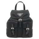 プラダ PRADA ミニリュック型 チェーンショルダーバッグ ブラック ナイロン ショルダーバッグ シルバー金具 黒 トライアングルロゴ