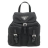プラダ PRADA ミニリュック型 チェーンショルダーバッグ ブラック ナイロン ショルダーバッグ シルバー金具 黒 トライアングルロゴ
