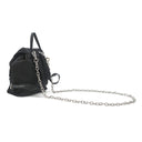 プラダ PRADA ミニリュック型 チェーンショルダーバッグ ブラック ナイロン ショルダーバッグ シルバー金具 黒 トライアングルロゴ