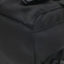 プラダ PRADA ミニリュック型 チェーンショルダーバッグ ブラック ナイロン ショルダーバッグ シルバー金具 黒 トライアングルロゴ