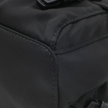 プラダ PRADA ミニリュック型 チェーンショルダーバッグ ブラック ナイロン ショルダーバッグ シルバー金具 黒 トライアングルロゴ