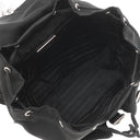 プラダ PRADA ミニリュック型 チェーンショルダーバッグ ブラック ナイロン ショルダーバッグ シルバー金具 黒 トライアングルロゴ
