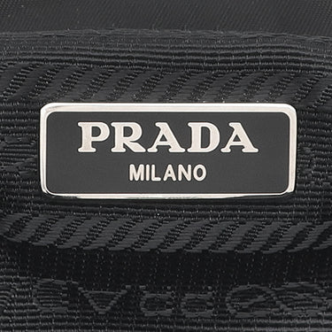 プラダ PRADA ミニリュック型 チェーンショルダーバッグ ブラック ナイロン ショルダーバッグ シルバー金具 黒 トライアングルロゴ