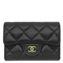 シャネル CHANEL マトラッセ クラシック ジップ AP5179 ブラック キャビアスキン カードケース ゴールド金具 コインパース