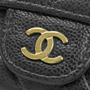 シャネル CHANEL マトラッセ クラシック ジップ AP5179 ブラック キャビアスキン カードケース ゴールド金具 コインパース