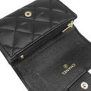 シャネル CHANEL マトラッセ クラシック ジップ AP5179 ブラック キャビアスキン カードケース ゴールド金具 コインパース