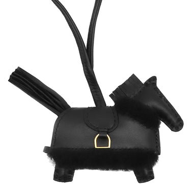 エルメス HERMES ロデオ ロベオ プラッシュ PM ブラック アニョーミロ ヴォースイフト メリノウール バッグチャーム ゴールド金具 新品 未使用 黒 ソーブラック 2026年製