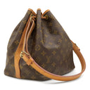 ルイヴィトン LOUIS VUITTON プチ ノエ M42226 モノグラム モノグラムキャンバス ショルダーバッグ ゴールド金具 茶 肩掛け 巾着