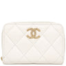 シャネル CHANEL マトラッセ コインパース ホワイト キャビアスキン コインケース ゴールド金具 カードケース ココマーク