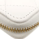 シャネル CHANEL マトラッセ コインパース ホワイト キャビアスキン コインケース ゴールド金具 カードケース ココマーク