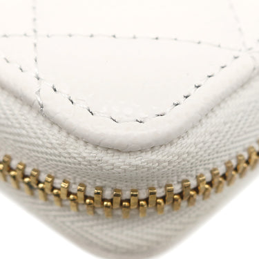 シャネル CHANEL マトラッセ コインパース ホワイト キャビアスキン コインケース ゴールド金具 カードケース ココマーク