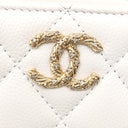 シャネル CHANEL マトラッセ コインパース ホワイト キャビアスキン コインケース ゴールド金具 カードケース ココマーク