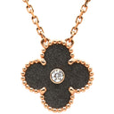 ヴァンクリーフアーペル Van Cleef & Arpels ヴィンテージ アルハンブラ VCARP9T000 グレー×ローズゴールド K18PG シルバーオブシディアン ネックレス シルバーオブシディアン 2023ホリデー ダイヤ
