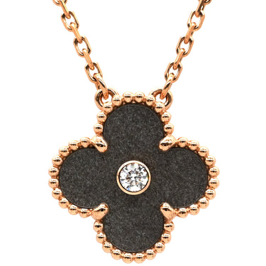 ヴァンクリーフアーペル Van Cleef & Arpels ヴィンテージ アルハンブラ VCARP9T000 グレー×ローズゴールド K18PG シルバーオブシディアン ネックレス シルバーオブシディアン 2023ホリデー ダイヤ