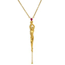 カレライカレラ Carrera y Carrera サイレンス 女神モチーフ イエローゴールド K18YG ルビー K18PG(留め具) ネックレス Au750 18K YG ルビー 彫刻 女神