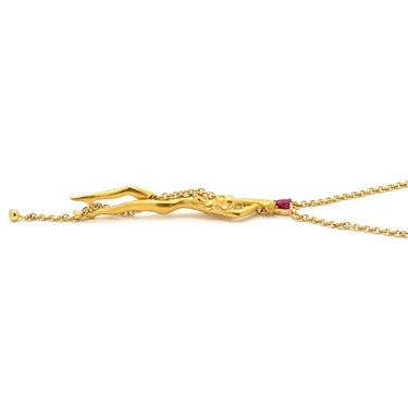 カレライカレラ Carrera y Carrera サイレンス 女神モチーフ イエローゴールド K18YG ルビー K18PG(留め具) ネックレス Au750 18K YG ルビー 彫刻 女神