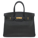 エルメス HERMES バーキン35 ブラック トゴ ハンドバッグ ゴールド金具 黒
