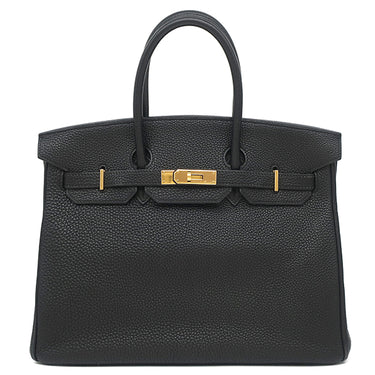 エルメス HERMES バーキン35 ブラック トゴ ハンドバッグ ゴールド金具 黒