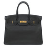 エルメス HERMES バーキン35 ブラック トゴ ハンドバッグ ゴールド金具 黒