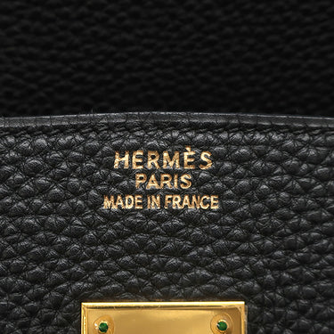 エルメス HERMES バーキン35 ブラック トゴ ハンドバッグ ゴールド金具 黒