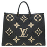 ルイヴィトン LOUIS VUITTON オンザゴー GM M45495 ブラック×ベージュ モノグラムアンプラント トートバッグ ゴールド金具 バイカラー 肩掛け